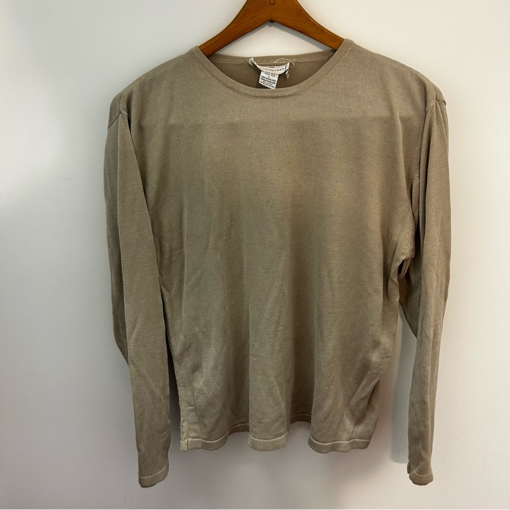 Vintage Henri Bendel Taupe Silk Blouse